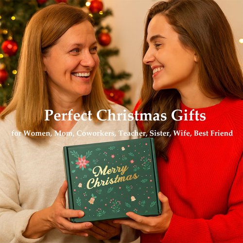 Christmas Gifts for Women 2025 Secret Santa Gifts for Women, Unique Christmas Gift Basket, Xmas Gift Set for Mom, Coworkers, Teacher, Sister, Wife, Best Friend Box White Elephant Christmas Tumbler