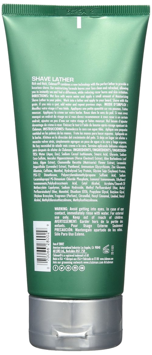 Clubman Pinaud Shaving Cream for Men – Rich, Creamy Lather for Smooth Shave, Men’s Shaving Cream, 6 fl oz