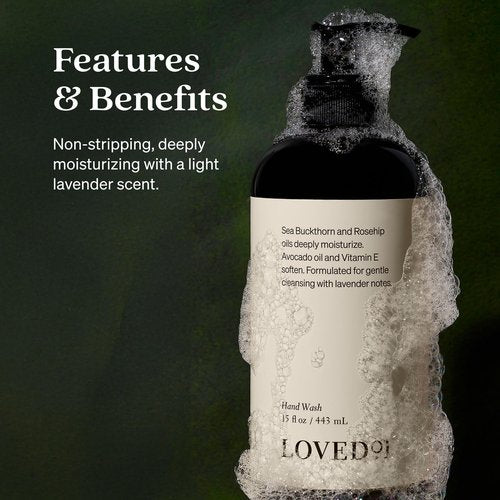Loved01 Hand Wash, John Legend Skincare, Liquid Hand Soap, Gentle & Hydrating, Cruelty-Free, Oprah's Favorite Things, Formulated with Nourishing Oils, First Love Lavender Scent, 2-Pack 15 oz each