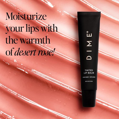 DIME Beauty Tinted Lip Balm - Hydrating Vegan & Cruelty-Free Lip Care in Desert Rose | 0.5 oz / 15 ml