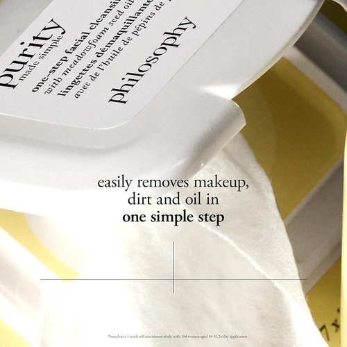 Philosophy Purity Made Simple Facial Cleansing Cloths - Effortlessly Removes Makeup & Dirt - No Rinsing Needed