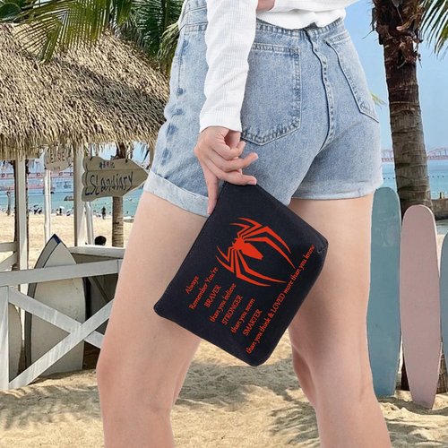 LEVLO Spider Movie Cosmetic Make Up Bag Movie Fans Inspired Gift You Are Braver Stronger Smarter Than You Think Spider Makeup Zipper Pouch Bag For Women Girls (Spider B Bag)