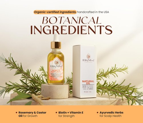 IUBA NATURAL HAIR GROWTH AND CARE Organic Scalp & Hair Oil – Natural hair oil for hair growth and repair – Strengthening hair treatment oil for women & men – Dry scalp solution 2 oz