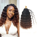 Pre looped Ocean Wave Crochet Hair 8 Packs 12 Inch Ombre Brown Auburn Synthetic Pre Twisted Ocean Braids Hair Boho Deep Wave Short Curly Crochet Hair for Black Women (12 Inch, T1B/4/30#)