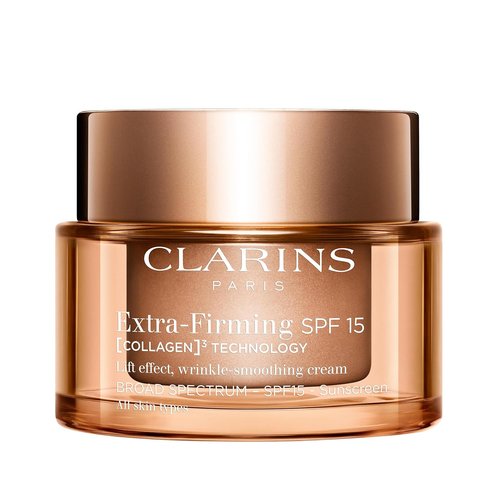 Clarins Extra-Firming Day Moisturizer SPF 15 - Firming Anti-Aging Face Cream with Collagen & Niacinamide | All Skin Types