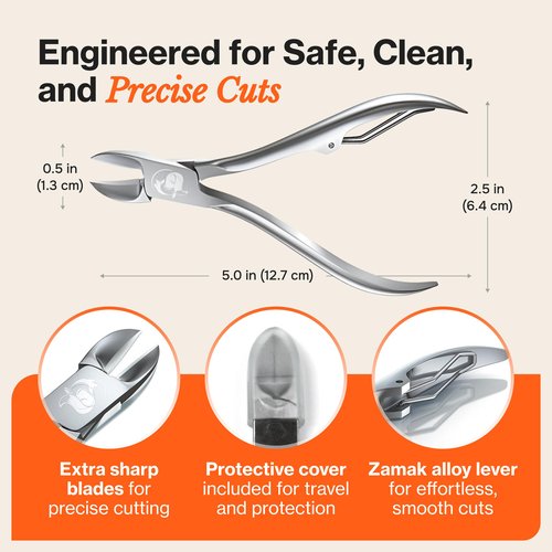 Fox Medical Equipment Toenail Clippers for Thick Nails, Medical Grade Stainless Steel Nail Nippers Trusted by Podiatrists for Seniors, Men, and Women – Ideal for Thick Toenails & Foot Care