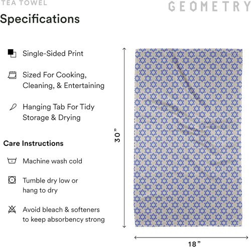 GEOMETRY Christmas Kitchen Towels - Quick-Dry Microfiber Dish Towels for Effortless Kitchen Drying | Star of David, 1 Pack