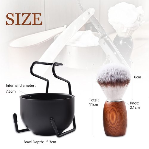 Shaving Brush Set for Men, 3pcs Shaving Set Includes Shaving Brush Shaving Bowl and Brush Stand