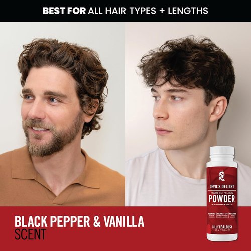 Billy Jealousy Hair Styling Powder - Volume & Texture Powder for Men | Medium Hold, Matte Finish, Vegan, Black Pepper & Vanilla Scent