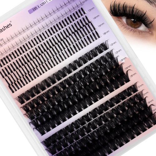 DIY Lash Clusters with Spikes Bottom Eyelash Clusters Spike Manga Individual Lashes Clusters Natural Look Eyelash Clusters Bottom Lashes Wispy Cluster Eyelash Extensions(80+100,12-18mm,0.07D)