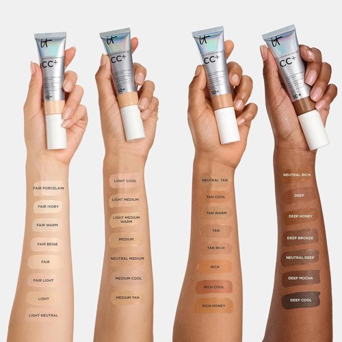 IT Cosmetics CC+ Cream - Full Coverage Foundation With SPF 50+ & Anti-Aging Serum | Lightweight, 24H Wear