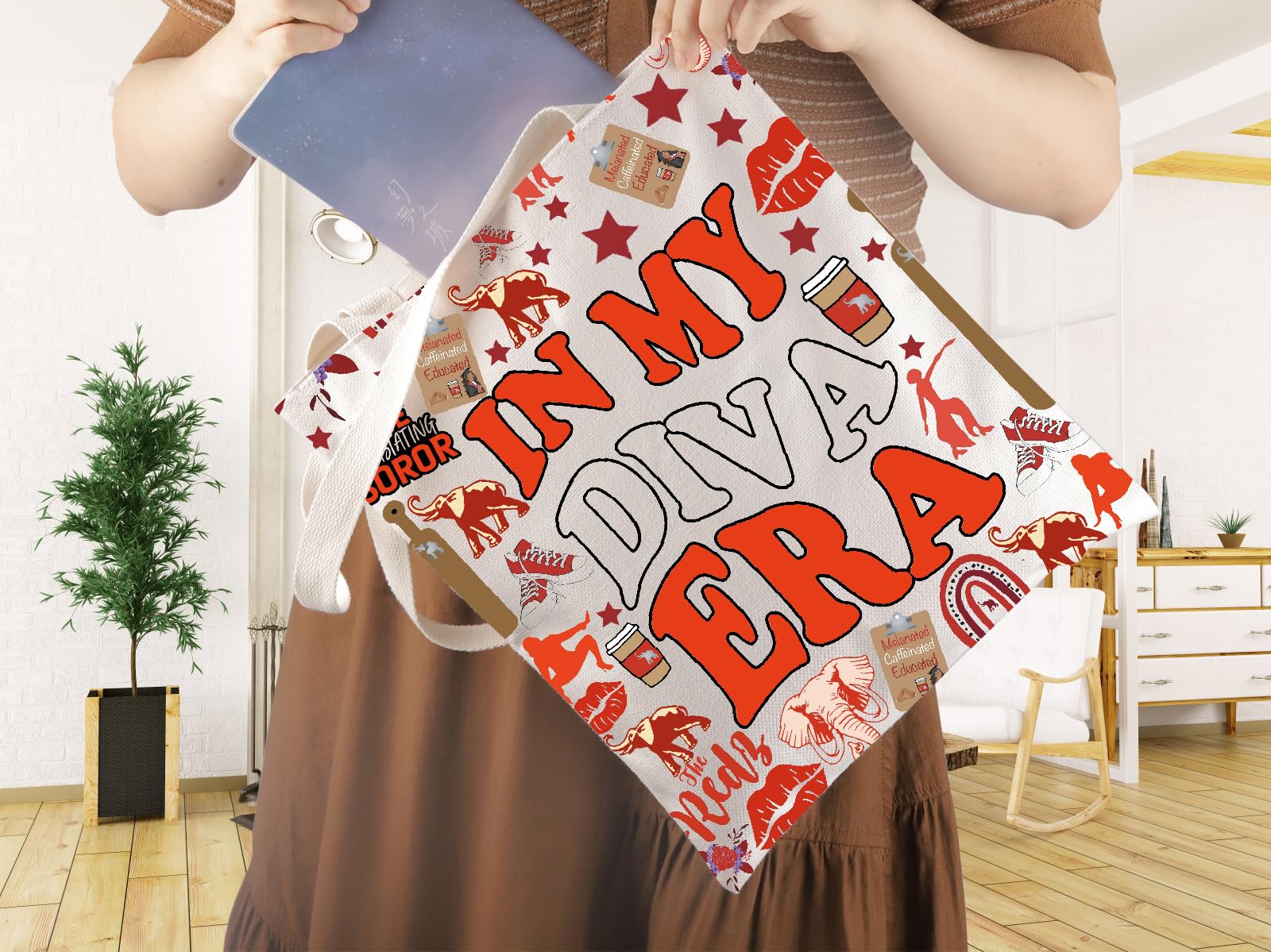 WCGXKO Sorority Gift In My Diva Era Sorority Sisterhood Women Canvas Tote Bag (Diva)