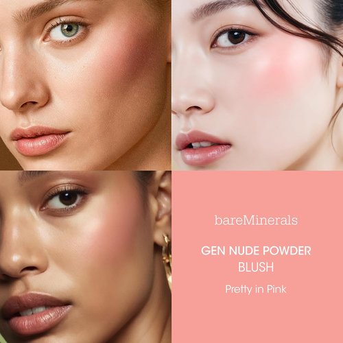 bareMinerals Gen Nude Powder Blush - Mineral-Based, Talc-Free Formula for All-Day Wear & Buildable Coverage