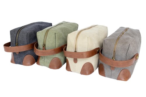 Vetelli Vintage Canvas Toiletry Bags, Travel In Style, Waterproof Canvas Dopp Kits, Durable (Marco) (Dark Grey)