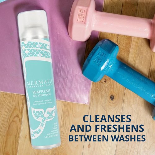 Mermaid Extension Care Seafresh Dry Shampoo with Keratin, Oil-Absorbing Spray, Talc-Free Mist Adds Volume and Texture, Fresh Scent, 6.7 fl oz