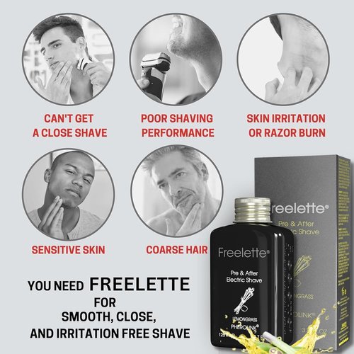Freelette After Shave Lotion - Smooth, Irritation-Free Formula for Close Shaves | 3.76 oz Lemongrass
