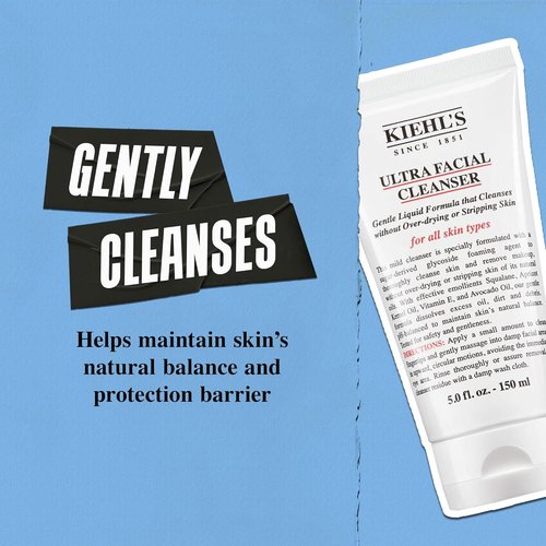 Kiehl's Ultra Facial Cleanser - Lightweight Foamy Formula for All Skin Types | Gently Exfoliates & Moisturizes