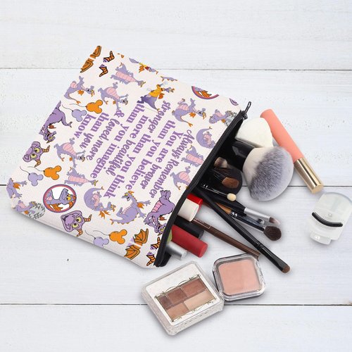 G2TUP Purple Dragon Cosmetic Bag Dragon Purple Fans Gift You Are Braver Stronger Beautiful Than You Know Dragon Zipper Pouch Bag Merchandise Dragon Merch (Remember Dragon MG)
