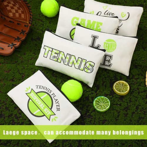Kacctyen 18 Pcs Tennis Gifts for Women Tennis Accessories Pouch Bag with Zippers for Travel Player Team Birthday Gift