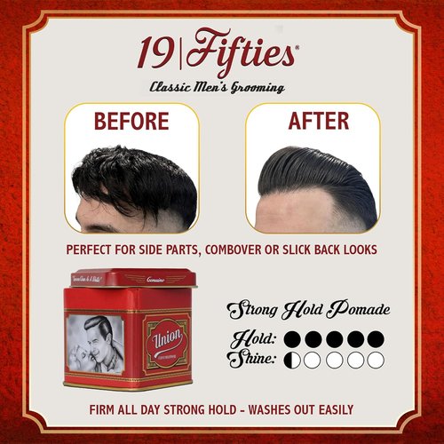 Skiennix Strong Hold Pomade For Men - 4oz Tin | All-Day Firm Hold, Low Shine & Easy Washout, Perfect For Pompadours & Comb-Overs