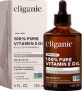 Cliganic Pure Vitamin E Oil for Skin, Scars, Hair & Face - 120,000 IU, Non-GMO Verified | Natural D-Alpha Tocopherol