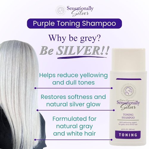 Skiennix Silver Shampoo - Toning Purple Shampoo for Gray & White Hair for Men & Women