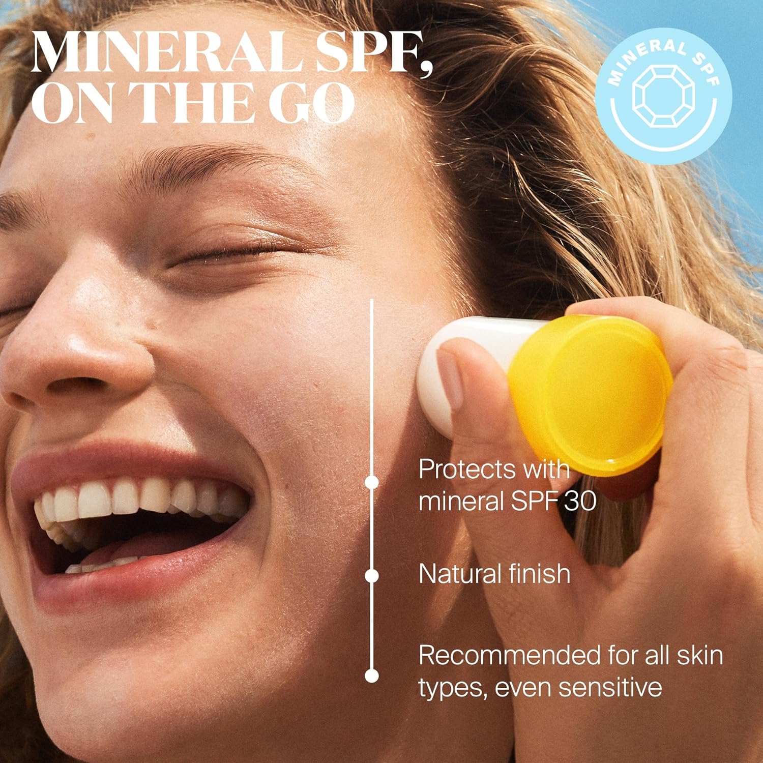 Supergoop! Mineral Sheer Stick SPF 30 Sunscreen - Broad Spectrum Protection for Face & Body - Filters Blue Light - Natural Finish - 0.7 fl oz
