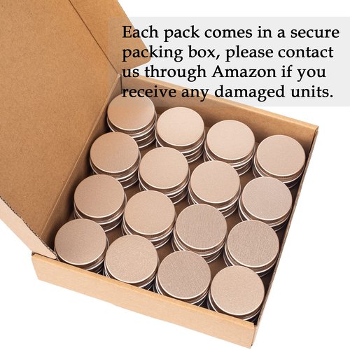 270pcs 0.5 oz / 15ml Bulk Packaging Screw Top Aluminum Tin Jar with Screw Lid and Blank Labels (Champagne)