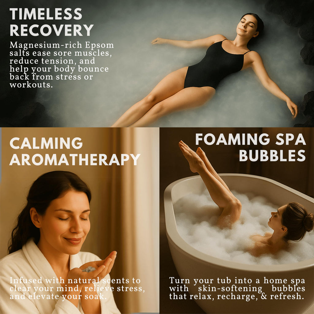 ZZZELLNESS Epsom Salt Plus Bubbles – Coconut & Teatree Scented Foaming Bath Soak – Magnesium Sulfate for Muscle Recovery, Stress Relief & Relaxation – Great for Aromatherapy – 12 oz