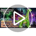 12FT Giant Halloween Inflatable Dinosaur with Pumpkins & Lights