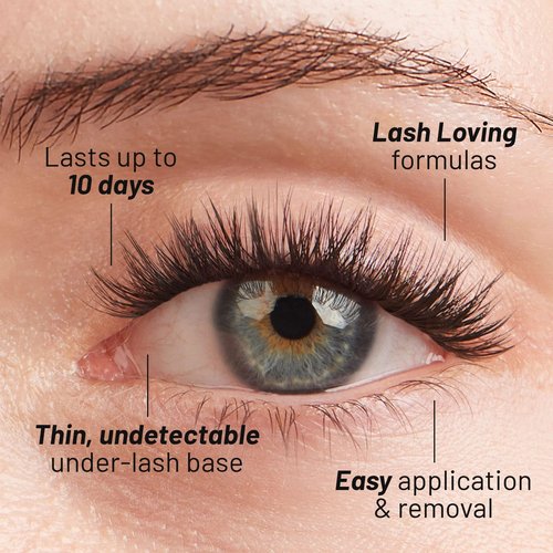 Lilac St - Midnight Dramatic Faux Eyelash Clusters (14mm) - Dark & Lush - DIY Lash Extension Wisps - Lightweight & Lifelike - Lasts 10 Days - Cruelty Free, Vegan, Women Founded - 10 Lashes