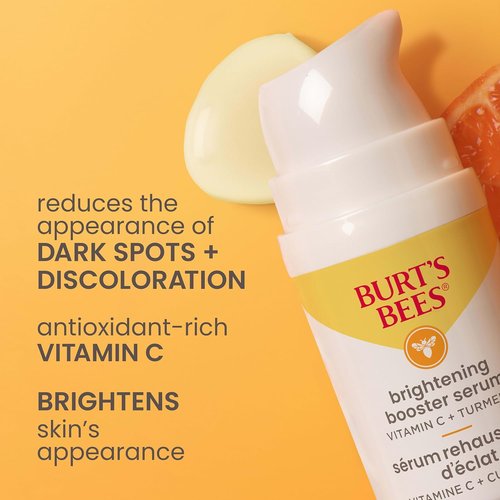 Burt's Bees Vitamin C Turmeric Facial Serum - Brightens Skin & Reduces Dark Spots, 1 oz