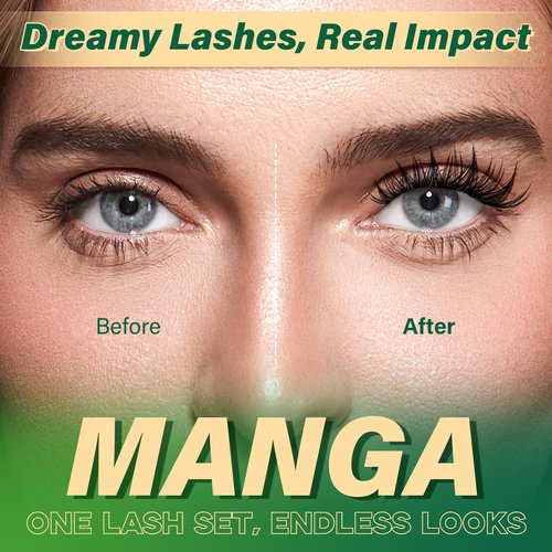 KEYYOULASH Manga Lash Clusters 8-18mm Fairy Eyelash Clusters Natural DIY Lash Extension Wispy with Soft Thin Band(MG03)