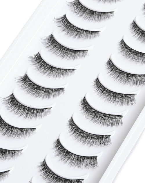 Natural Eyelashes Natural Look Small Lashes Short Eyelashes Natural Lashes False Eyelashes Wispy Eye Lashes Pack 10 Pairs D-M05