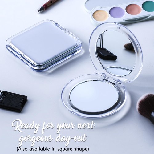 MIRRORVANA Small Compact 20X Magnifying Mirror for Travel - Handheld, Foldable & Lightweight - Mini Pocket-Sized Magnified Mirror for Purse - Square 3.3” x 3.3”