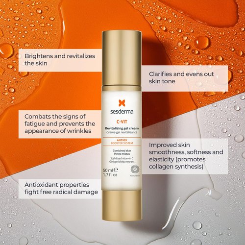 Sesderma C-VIT Revitalizing Gel Cream - Powerful Antioxidant with Vitamin C & Hyaluronic Acid | 1.7 fl oz