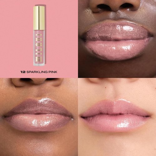 Milani Lip Gloss - Keep It Full Nourishing Lip Plumper with Hyaluronic Acid & Peptides | Sparkling Pink (0.13 Fl. Oz.)