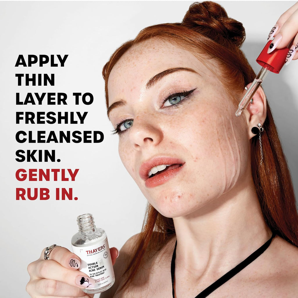 Thayers Acne Serum - Double Action Treatment with 2% Salicylic Acid & Niacinamide | 1 Fl Oz