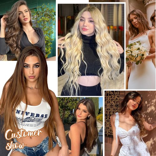 Sisily Clip in Hair Extensions Real Human Hair,18 inch 70g, Natural Straight Human Hair Clip in Extensions for Black Woman, Soft Straight 7pcs Per Set with 16 Clips