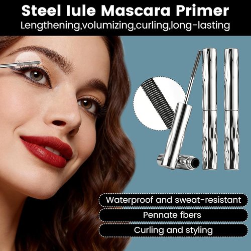 Skiennix Steel Tube Eyelash Primer - Waterproof Long Curling Mascara for Natural, Smudge-Free Daily Makeup (1 Pc)