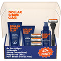 Dollar Shave Club | Ultimate Set | 4 Extra Close Refill Cartridges, 1 Handle, 1 Prep Scrub 3 ounce, 1 Shave Cream 6 ounce, 1 Post Shave Dew 3.4 ounce