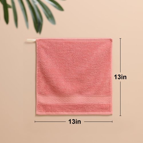 QAJ 6 Pack 100% Cotton Washcloths Set, Highly Absorbent and Soft Feel Fingertip Towels, 13 x 13 in Quick Dry Face Cloths
