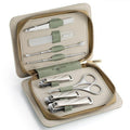 HAPPITON 8-Piece Manicure Pedicure Set-Stainless Steel Nail Clippers Toenail Fingernail Cutters with Travel Case Complete Grooming Kit (Green)