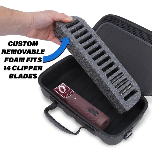 CASEMATIX Hair Clipper Guard Blade Holder Case For Barbers and Stylist Compatible with 14 Metal Andis, Oster, Wahl, Babyliss Detachable Clippers Metal Guards, Barber Case For Clippers and Accessories