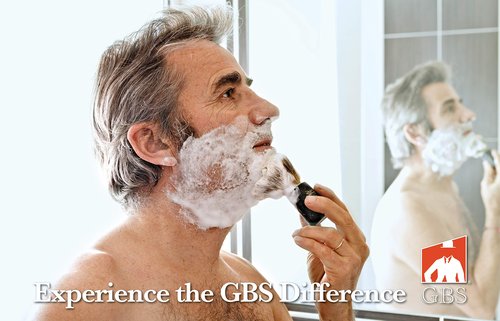 G.B.S Men's Classic Straight Edge Razor Saloon Shavette Professional Quality Black Brush And Razor Stand - Black Horn Handle Includes 10 Blades Manual Shaver Effortless Glide Pain Free