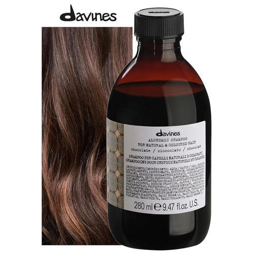 Davines Alchemic Shampoo - Color Enhancing Cleanser for Dark Brown & Black Hair | 9.47 Fl Oz