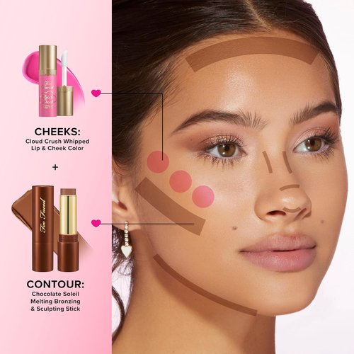 Too Faced Chocolate Soleil Bronzing & Sculpting Stick - Multi-Use Contour Cream, Lightweight Satin Finish, 0.28 Ounce