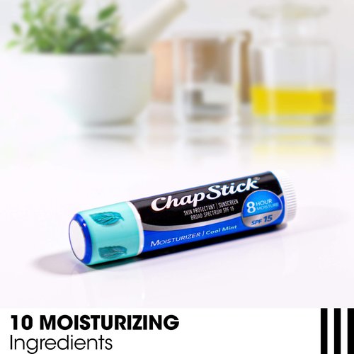 ChapStick Moisturizer 2-in-1 Lipcare SPF 15 Cool Mint 3-Pack + Classic Spearmint Lip Balm 2-Pack, 0.15 Oz Ea (5 Piece Set)