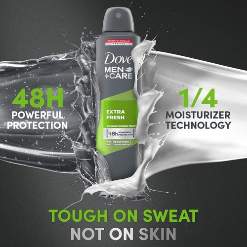 Dove Men + Care Antiperspirant Deodorant Spray, 6 Pack, 48H Protection, Long-Lasting Extra Fresh Scent, Soothes & Moisturises Skin, 5 oz. Each