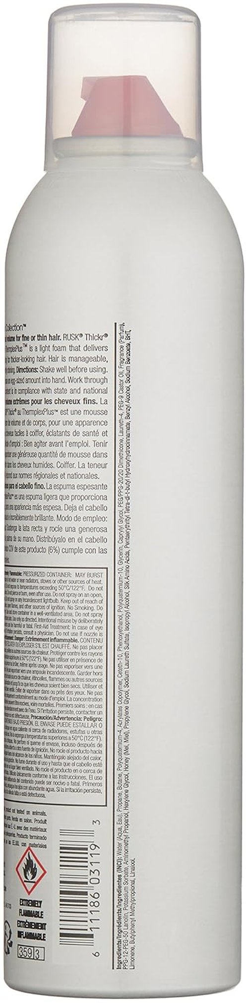 RUSK Thickr Thickening Mousse - Volumizing Foam for Fuller Hair | 8.8 Fl Oz